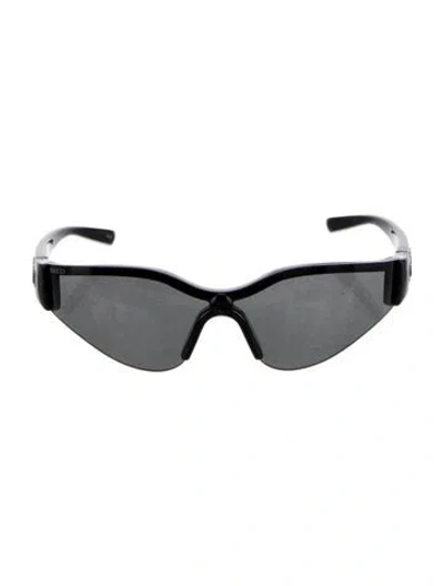 Pre-owned Gucci Shield Tinted Sunglasses W/ Tags In Black