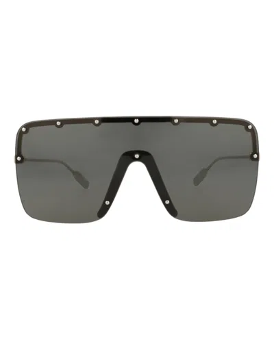 Pre-owned Gucci Shieldframe Metal Sunglasses In Gold Silver Grey (gg1245s/30013610/004)