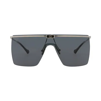 Pre-owned Gucci Shield-frame Metal Sunglasses 'silver/grey' | Men's Size Onesize