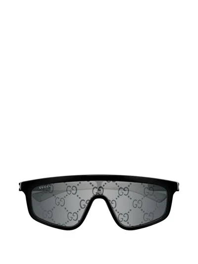 Gucci Shield-frame Sunglasses In Black