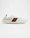 Gucci Shift Sneakers Embroidered Accents Low Top Sole In White