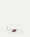 Gucci Shift Sneakers Embroidered Accents Low Top Sole In White