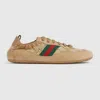Gucci Women Shift Sneakers In Gg Fabric And Leather In Brown