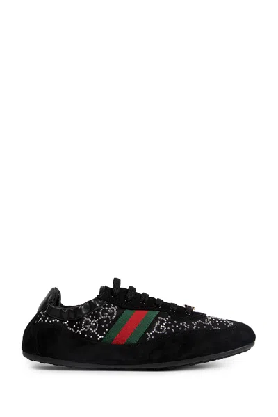 Gucci Shift Gg Crystal Trainers Sneakers In Black