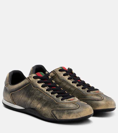 GUCCI SHIFT LEATHER SNEAKERS