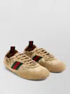 Gucci Shift Low Top Sneakers Rubber Sole Stripe In Brown