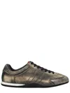Gucci Leather Shift Sneakers Low Top Rubber Sole In Black