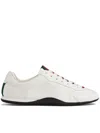Gucci White Calf Leather Bos Taurus Low Top Sneakers In White