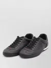 Gucci Men Black Low Top Sneakers With Web Tongue In Leather Man In Black