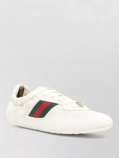 Gucci Shift Sneakers Low Top Rubber Sole In White