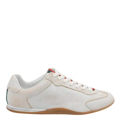 Gucci Leather Upper And Rubber Sole Sneaker In White