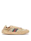 Gucci Women Shift Sneakers In Gg Fabric And Leather In Multi