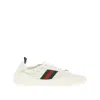 Gucci Shift Sneakers Embroidered Accents Low Top Sole In White
