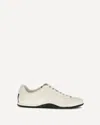 Gucci White Calf Leather Bos Taurus Low Top Sneakers In White