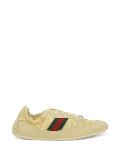 Gucci Beige Stripes Shift Sneakers