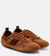 Gucci Shift Suede-trimmed Sneakers In Multi