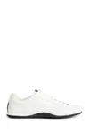 Gucci White Calf Leather Bos Taurus Low Top Sneakers In White