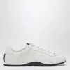 Gucci White Calf Leather Bos Taurus Low Top Sneakers In Multi
