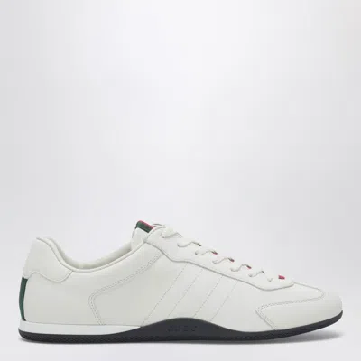 Gucci White Calf Leather Bos Taurus Low Top Sneakers In Neutral