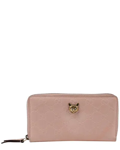 Gucci Shima Signature Cat Long Wallet (authentic Pre-loved) In Brown