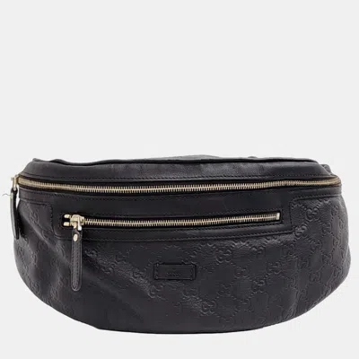 Pre-owned Gucci Black Shimarine Leather Belt Bag