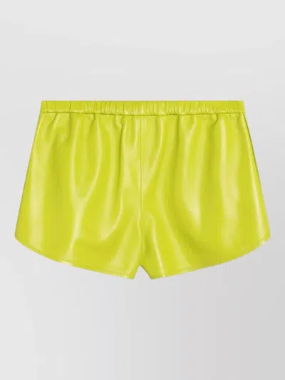 Gucci Shiny Finish Straight Leg Tailored Pants In Yellow