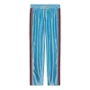 Gucci Shiny Jersey Jogging Pant With Web 'azure' In Blue