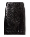 Gucci Glossy Leather Midi Skirt With Side Slit In Black