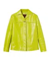 Gucci Interlocking G Leather Jacket In Yellow