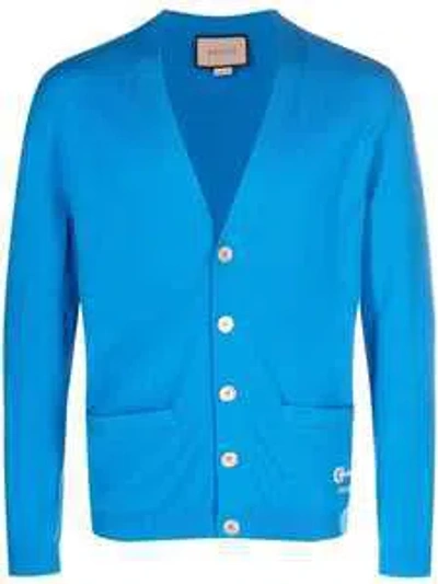 Gucci Cashmere V-neck Cardigan In Blue