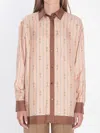 Gucci Shirt In Printed Silk In Pink