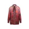Gucci Silk Floral Shirt In Pink