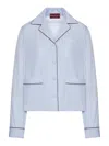 Gucci Light Blue Striped Cotton Embroidered Shirt In Blue