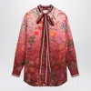 Gucci Silk Floral Shirt In Pink