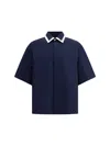 Gucci Shirt With Contrast Collar In Blue