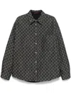 Gucci Men Grey Reversible Shirt With Gg Jacquard All-over Motif In Cotton Man In Multi