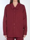 Gucci Womens Rosso Ancora Embroidered Drawstring-sleeves Cotton-poplin Shirt In Red