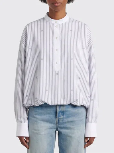 Gucci Pinstriped Poplin Balloon Fit Shirt In White