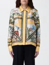 Gucci Bicolor Silk Pattern Shirt In Yellow