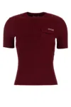 Gucci Women Ribbed T-shirt In Burgundy
