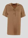 Gucci Beige Shirt With All-over Gg Motif In Satin Woman