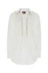 Gucci Oversize Shirt With Collared Neck And Textured Panel In White