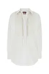 Gucci Oversize Shirt With Collared Neck And Textured Panel In White