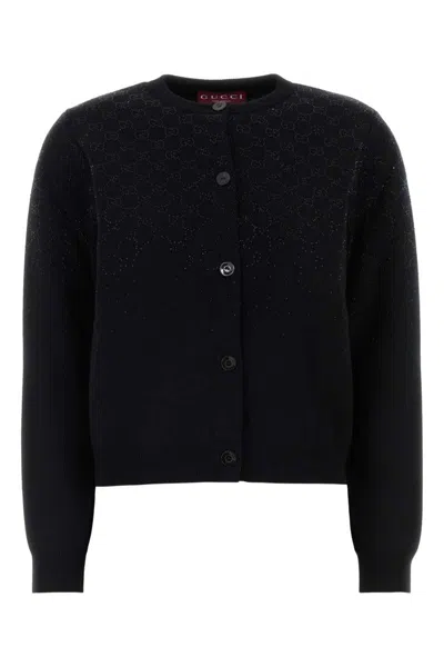 Gucci Black Wool Blend Cardigan