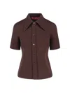 Gucci L-blend Jersey Shirt In Brown