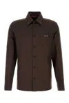 Gucci Twill Shirt With Snap Pocket And Long Sleeves In Burgundy