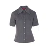 Gucci Long Sleeve Knitted Shirt Collared Neck In Gray