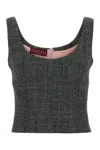 Gucci Wool Knit Tank Top Scoop Neckline In Gray