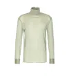 Gucci High Neck Long Sleeve Sheer Shirt In White