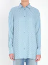 Gucci Womens Aqueous Monogram Relaxed-fit Silk Shirt